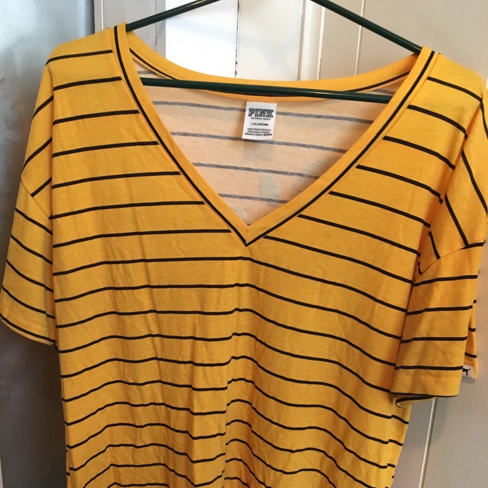 Yellow striped PINK shirt